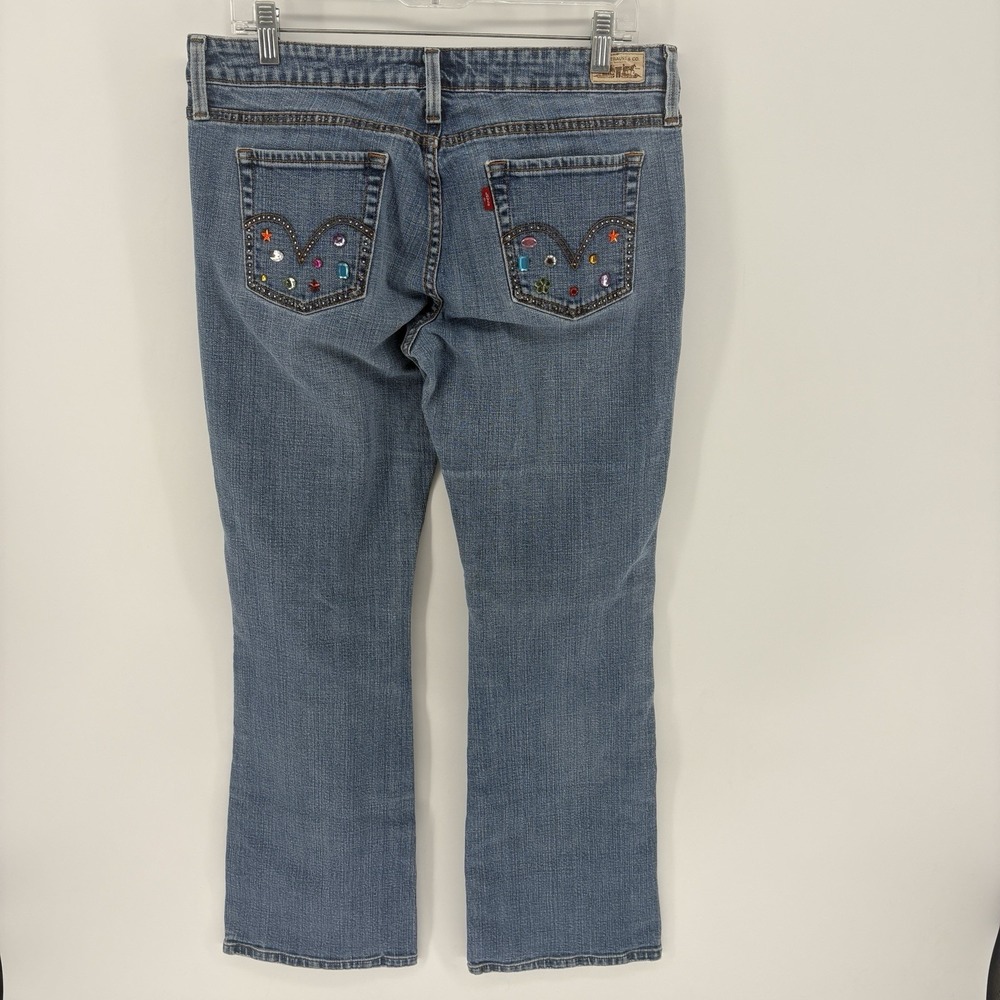 Vintage Levi's 545 Low Rise Bootcut Jeans Stretch Rhinestone Jeweled Women 12